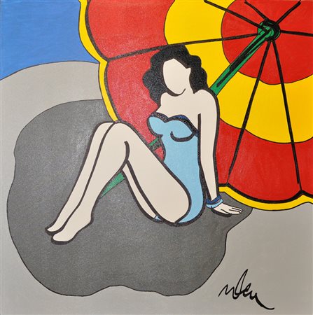 MARCO LODOLA Senza titolo Smalti su tela Anni 2000 Dim. 100x100 Autentica su...