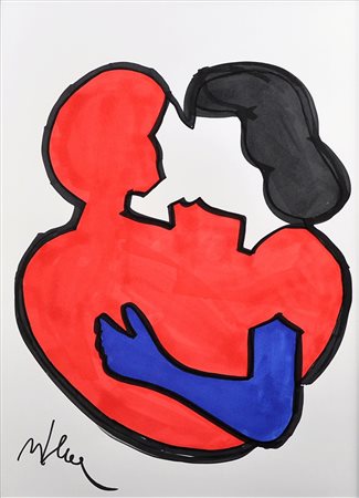 MARCO LODOLA Senza titolo Tecnica mista su cartoncino Anni 2000 Dim. 42x30...