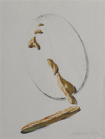 UMBERTO MARIANI Senza titolo Tecnica mista su carta Anno 1987 Dim. 22x17...