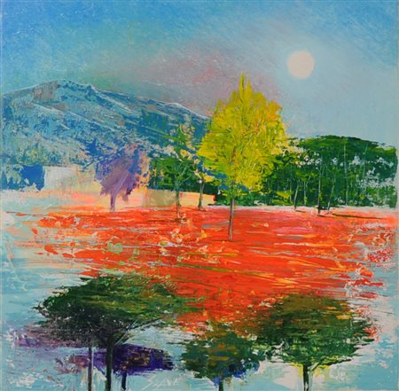 MARIO SOAVE Senza titolo Olio su tavola Dim. 30x30 Autentica su foto...