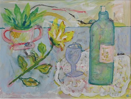 ANTONIO BARBERI Senza titolo Tecnica mista su tavola Dim. 30x40 Firmato al...