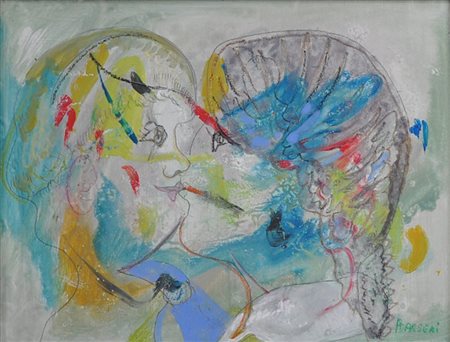 ANTONIO BARBERI Senza titolo Tecnica mista su tavola Dim. 30x40 Firmato al...