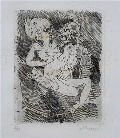 MINO MACCARI Senza titolo Incisione Dim. 22x20 Firmato in basso