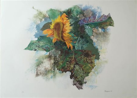 Renzo Vespignani Roma 1924 Roma 2001 “Il girasole” Serigrafia a colori cm...