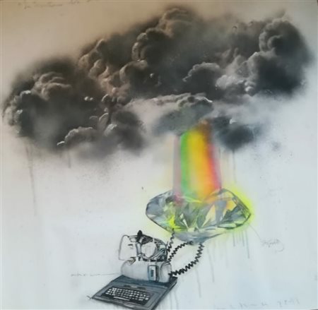 Donato Piccolo Roma 1976 “Senza titolo” Tecnica mista su carta cm 105,5x105,5...