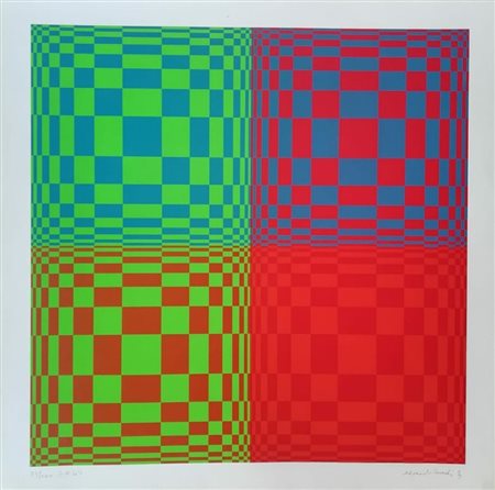 Edoardo Landi Modena 1937 “S.O. 64” Serigrafia cm 50x50 Anno 1971 Esemplare...