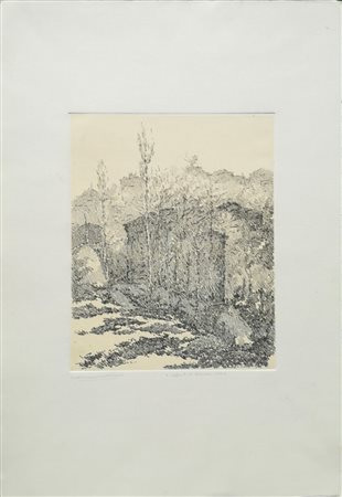 Leonardo Castellani Faenza 1896 Urbino 1984 “Aprile di Urbino” Acquaforte...