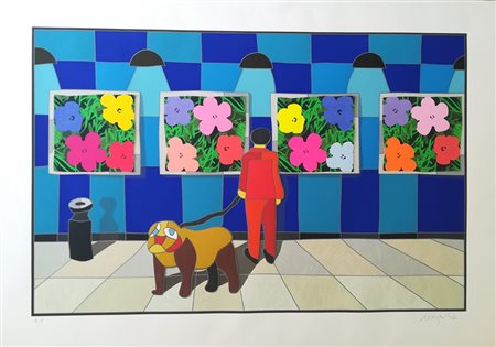 Ugo Nespolo Mosso 1941 “Senza titolo” Serigrafia collage su carta cm 70x100...