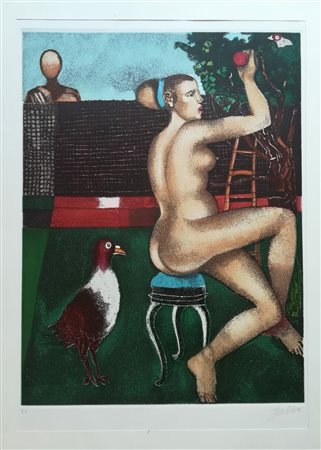 Franco Gentilini Faenza 1909 Roma 1981 “Nudo femminile” Acquaforte cm 76x56...