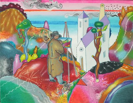 Luca Alinari Firenze 1943 Firenze 2019 “Senza titolo” Olio su tela cm 35x45x2...