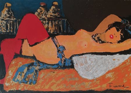 Salvatore Fiume Comiso 1915 Milano 1997 “La modella” Serigrafia a...