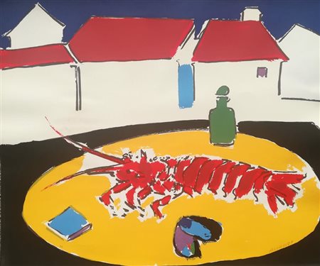 Sante Monachesi Macerata 1910 Roma 1991 “Senza titolo” Litografia cm 58x70...