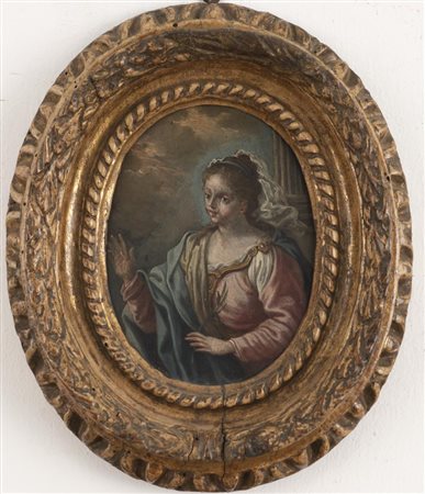 Scuola Italiana fine del XVIII secolo SANTA BARBARA olio su tavoletta, cm 20x15