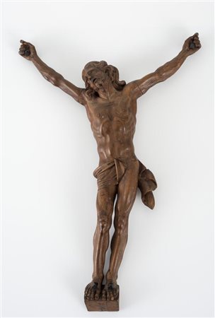 CROCIFISSO scultura lignea, cm 42x26