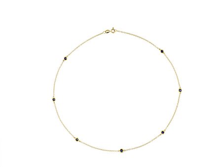 GIROCOLLO IN ORO E ZAFFIRI realizzato a maglia sottile impreziosita da...