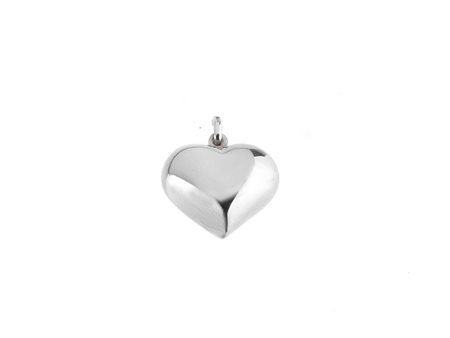 PENDENTE ORO BIANCO modellato come un cuore di forma bombata, in oro bianco...