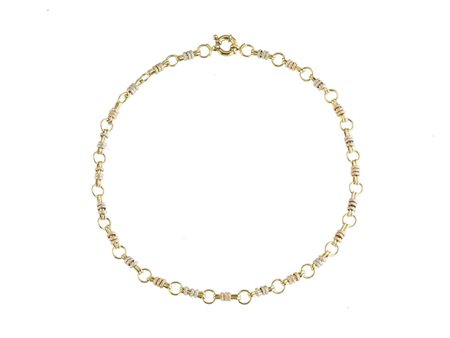 COLLANA IN ORO GIALLO, ROSA E BIANCO realizzata ad una linea di maglie...