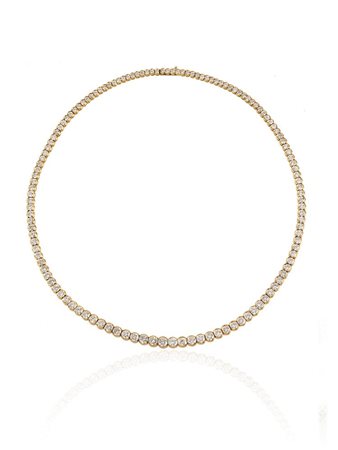 COLLANA TENNIS IN ORO GIALLO E DIAMANTI ad una linea di centoventinove...