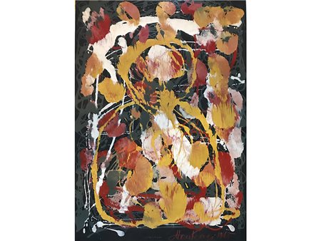 Montevago (1929-2014) Composizione 2 70x50 cm Olio su carta