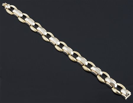 Bracciale a settori in oro 12 kt, bollo Fascio VI 8, gr. 14