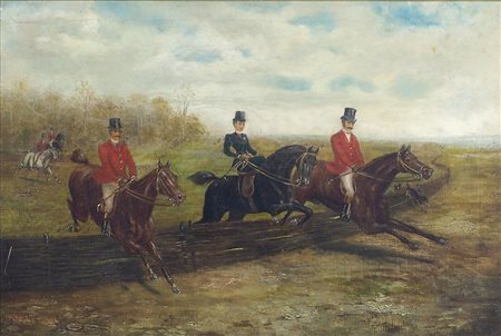 Pittore del '900 "Cavalli" cm. 32x48 - olio su tela