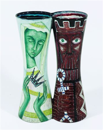 San Polo Venezia: doppio portaombrelli in ceramica policroma decorato con...