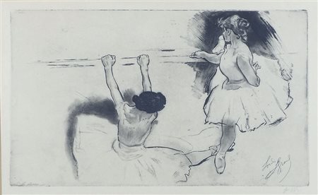 Louis Legrand 1863-1951 "Ballerine" cm. 23x37 - acquaforte su carta Firmato...