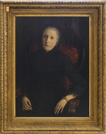 Pittore del XIX secolo "Ritratto di gentildonna" cm. 96x70 - olio su tela...