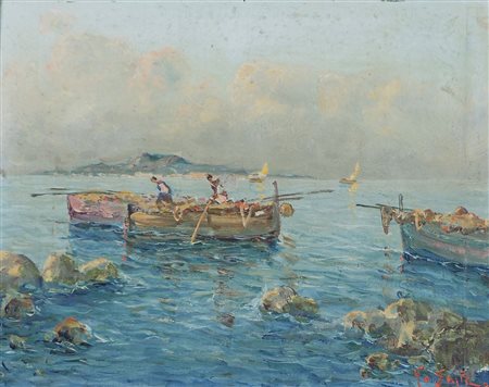 Pittore del '900 "Marinetta" cm. 20x25 - olio su tavoletta Firmato b. a d.