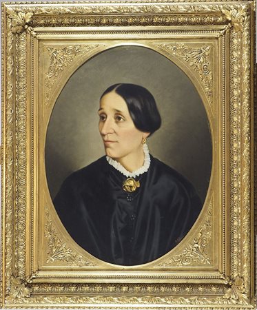 G. Velcich "Gentildonna" cm. 63x48 - olio su tela (ovale) Firmato b. a d.