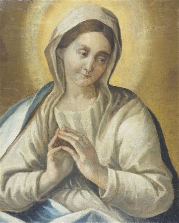 Maestro del XVIII secolo "In preghiera" cm. 53x43 - olio su tela foderata