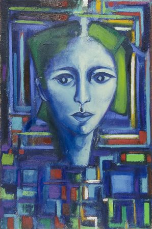 Pittore del '900 "Volto femminile" cm. 50x35 - olio