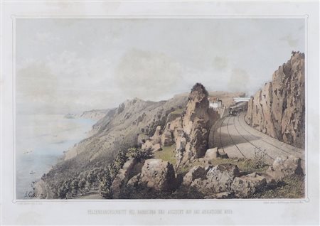 Lotto di 4 stampe a colori incornciate tra cui la stazione ferroviaria di...