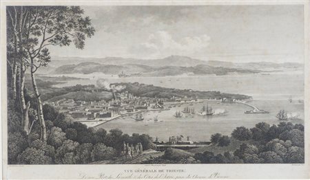 "Veduta generale di Trieste" cm. 30x50 - stampa Cassas