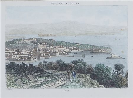 Lotto di 3 stampe incorniciate raffiguranti vedute di Trieste. Misure diverse.