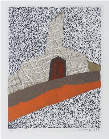 Luigi Spacal Trieste 1908-2000 "Chiesa in Carso" cm. 46x35 - incisione a...