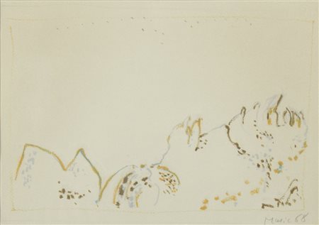 Anton Zoran Music Gorizia 1909-2005 "Paesaggio roccioso" cm. 22x30 - tecnica...