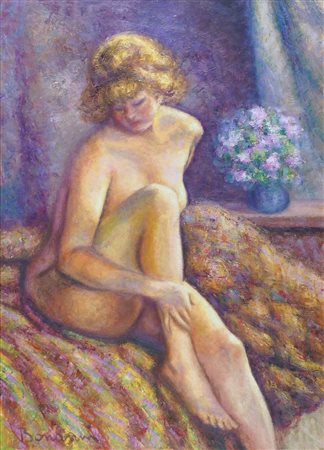 Claudio Bonanni Tivoli 1960 "Nudo in posa" cm. 70x50 - olio su tela Firmato...