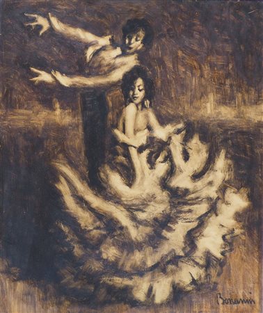 Claudio Bonanni Tivoli 1960 "Ballerini" cm. 60x50 - olio su tela Firmato b. a d.