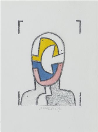 Bruno Chersicla 1937-2013 "RDM" cm. 24x18 - tecnica mista su carta Firmato b....