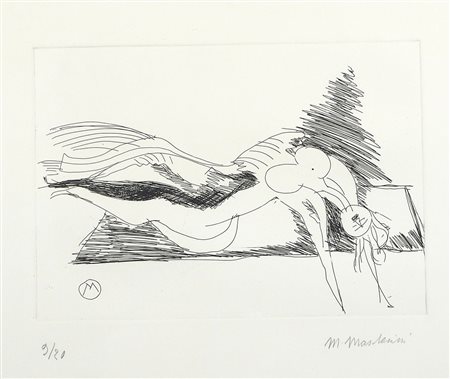 Marcello Mascherini Udine 1906-Trieste 1983 "Nudo femminile" cm. 50x70 -...