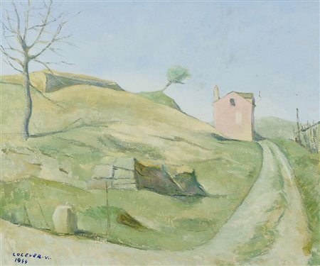 Vittorio Cocever Capodistria 1902-1971 "Paesaggio verde" cm. 38x46 - olio su...