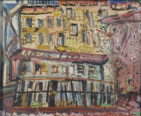 Carlo Hollesch 1926-1978 "Composizione" cm. 40x50 - olio su tela Firmato alto...