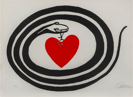 ALEXANDER CALDER (1898 - 1976) Mois Mondial du Coeur 1972 Litografia, es....