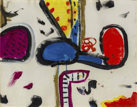 ALAN DAVIE (1920 - 2014) Senza titolo 1960 Olio su carta 41,8 x 53,3 cm...