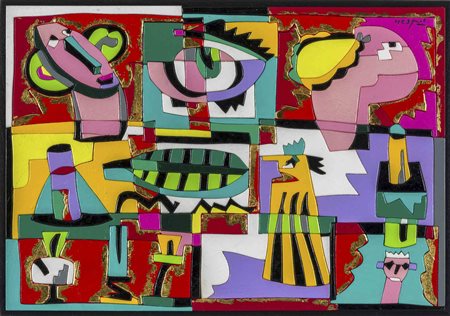 UGO NESPOLO (1941) Murano Acrilico su legno 35 x 50 cm Firmato in alto a...