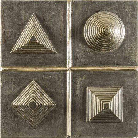 LUCIO DEL PEZZO (1933) Senza titolo 1977 Scultura in legno dipinto 45 x 45 x...