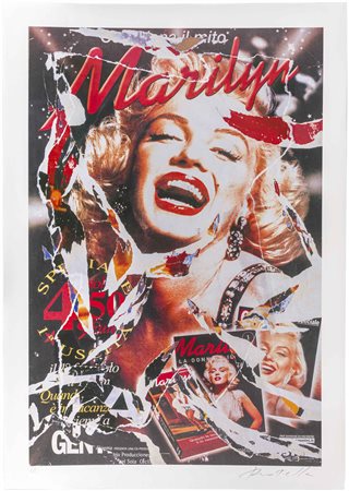 MIMMO ROTELLA (1918 - 2006) Omaggio a Marilyn Seridécollage, es. L/L su una...