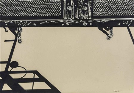 ANTONIO RECALCATI (1938) Senza titolo 1985 Tecnica mista con collage su carta...