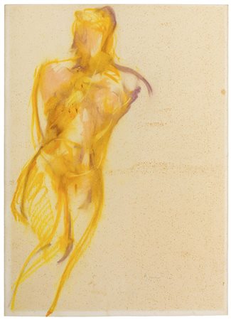 GIUSEPPE AJMONE (1923 - 2005) Nudo 1960 Tecnica mista su carta applicata su...